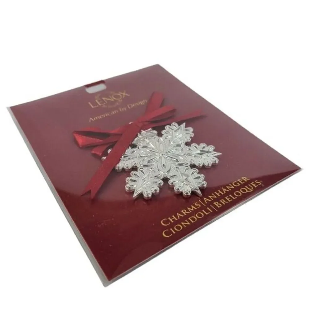 Lenox Christmas Ornament Silver Plated‎ Snowflake Charm Made USA New